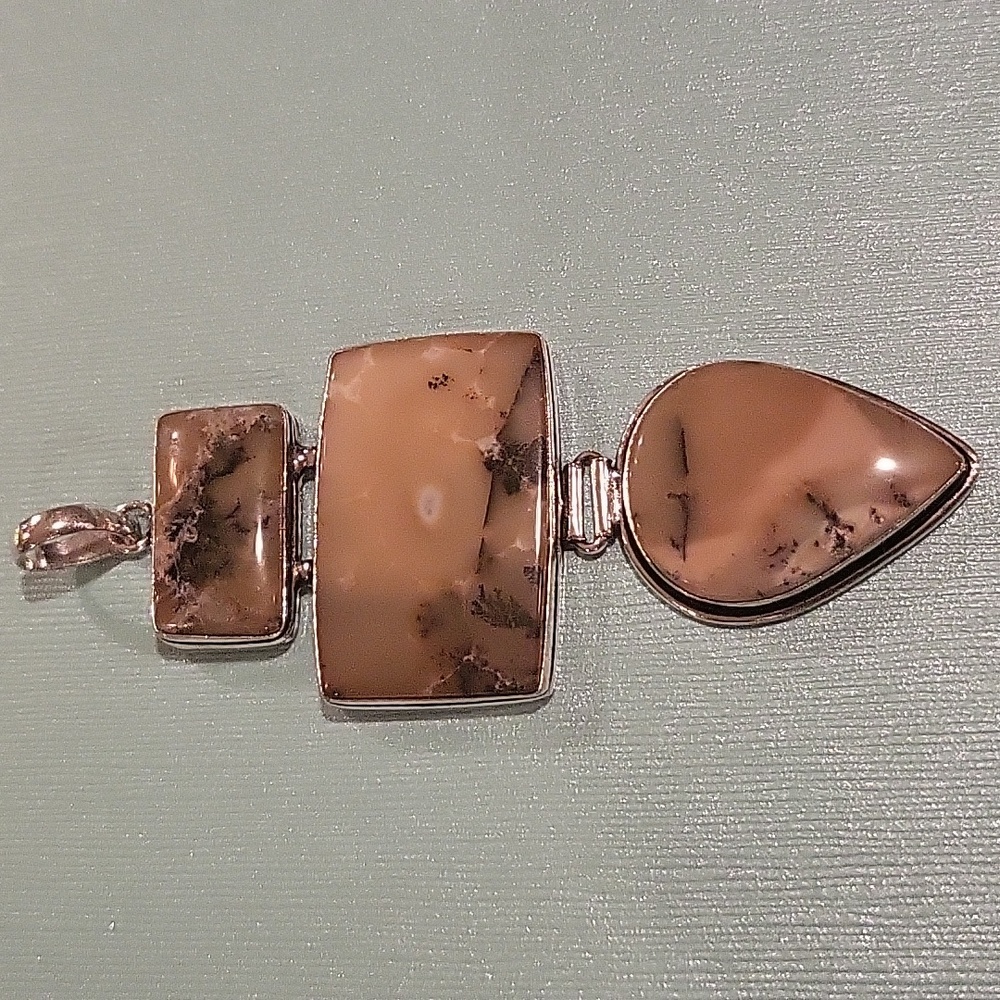 Honey Dendritic Opal Pendant - NWT